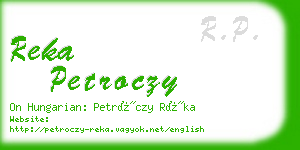 reka petroczy business card